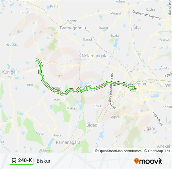 240-K Bus Line Map