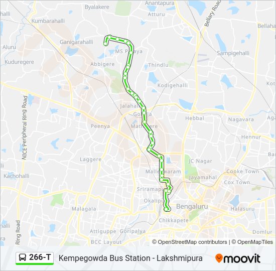 266-T bus Line Map