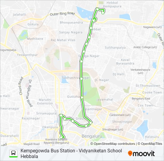 285 KBS-VPSH bus Line Map