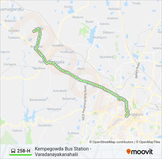 258-H Bus Line Map