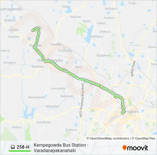 258-H Bus Line Map