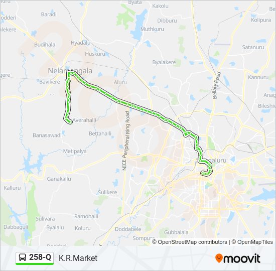 258-Q bus Line Map