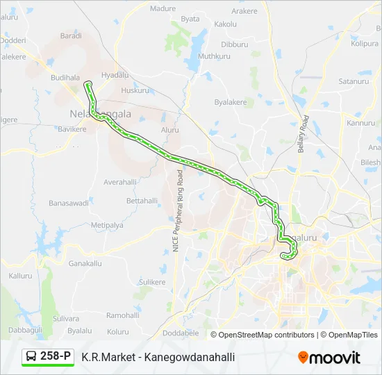258-P Bus Line Map