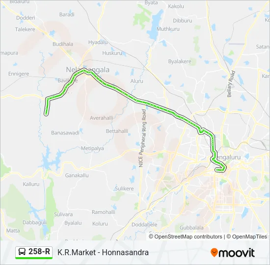 258-R Bus Line Map