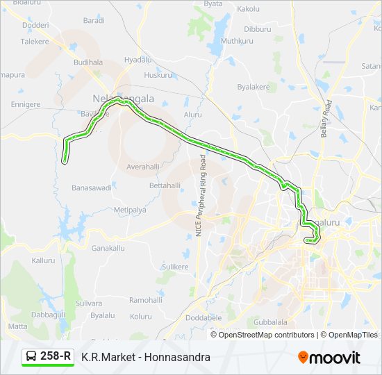 258-R bus Line Map