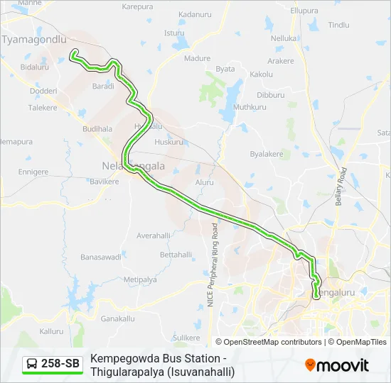 258-SB Bus Line Map