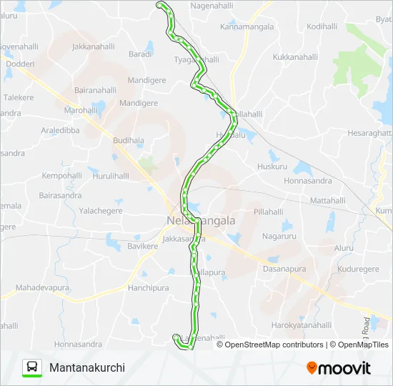 258-SB BNH-MNTK Bus Line Map