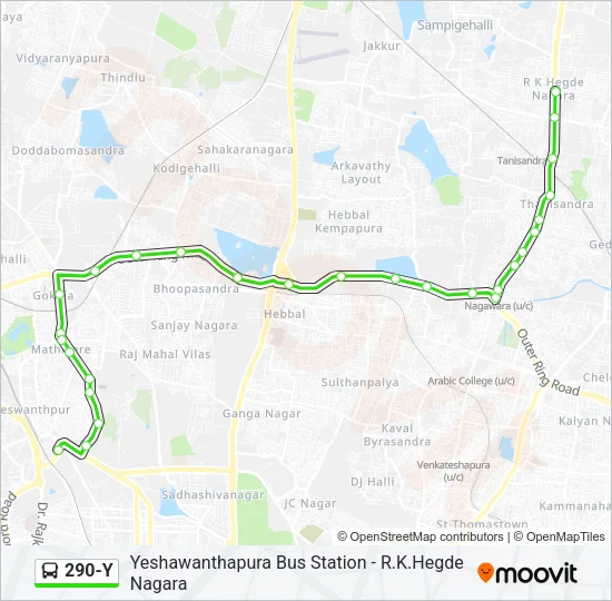 290-Y Bus Line Map