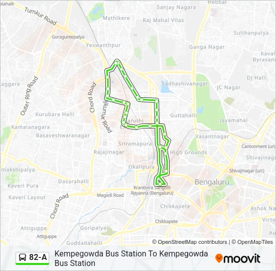 82-A Bus Line Map