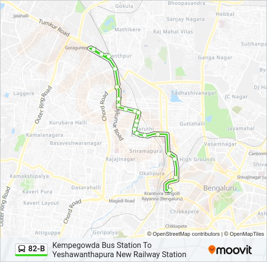 82-B Bus Line Map