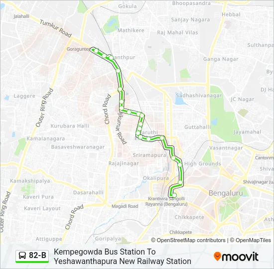 82-B Bus Line Map
