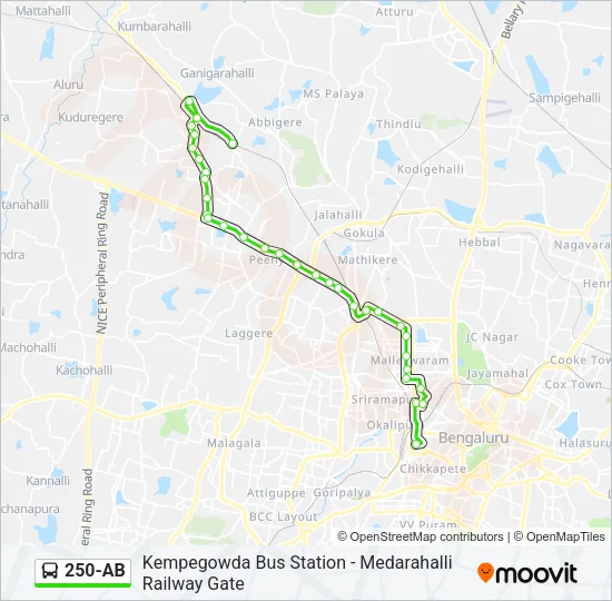 250-AB Bus Line Map