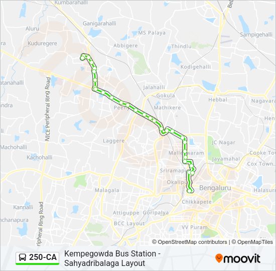 250-CA Bus Line Map