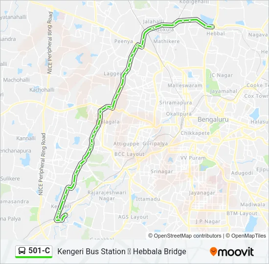 501-C Bus Line Map