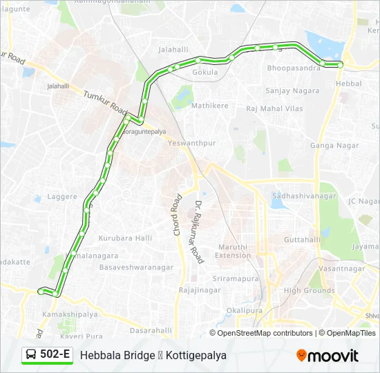 502-E Bus Line Map