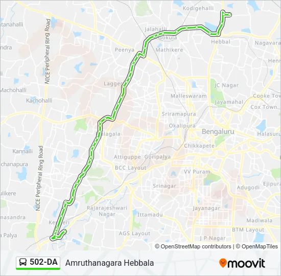 502-DA Bus Line Map