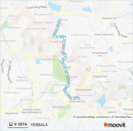 V-287A Bus Line Map