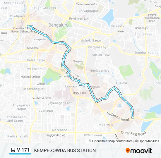 V-171 Bus Line Map