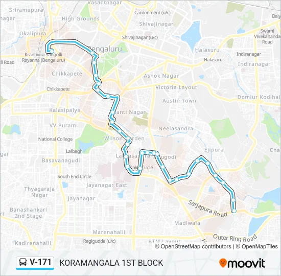 V-171 Bus Line Map