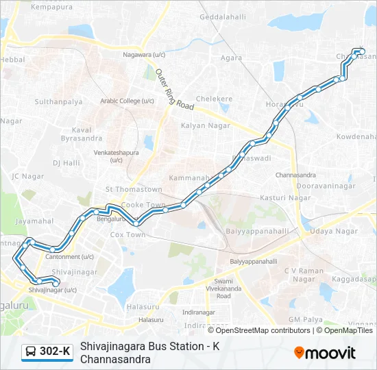 302-K Bus Line Map