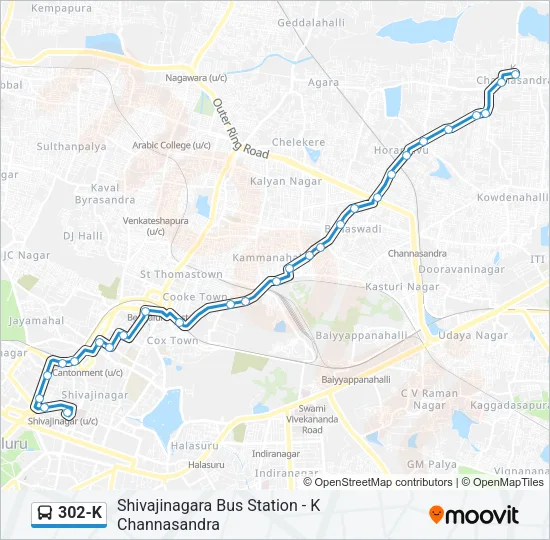302-K Bus Line Map