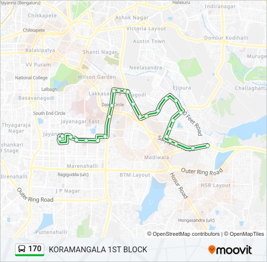 170 Bus Line Map