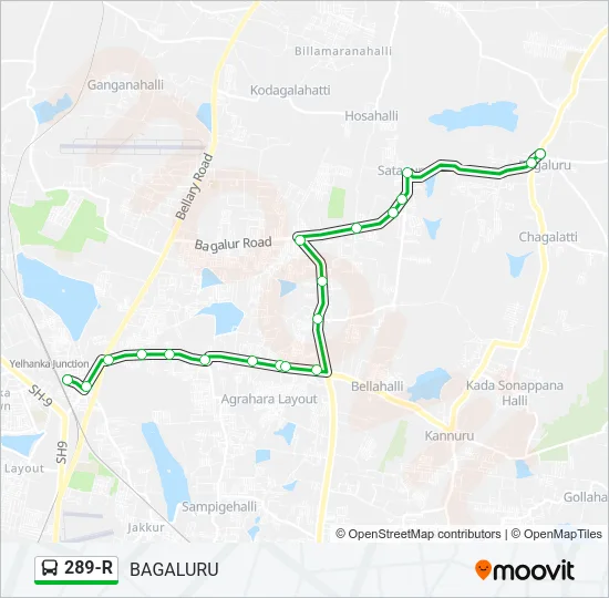 289-R Bus Line Map