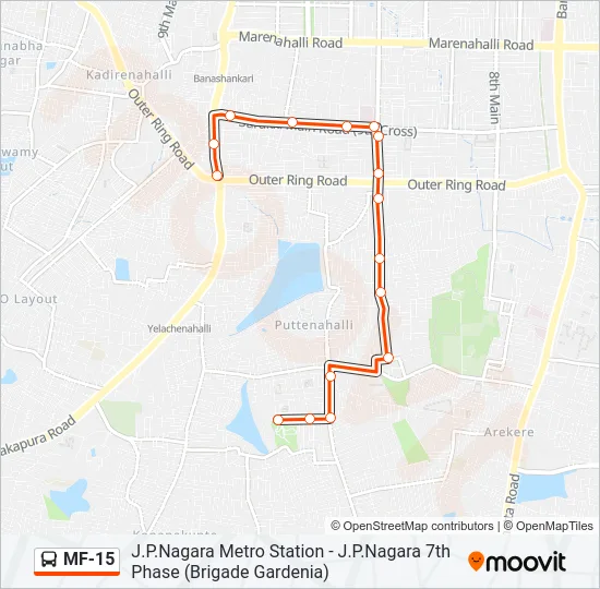 MF-15 Bus Line Map