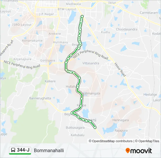 344-J Bus Line Map