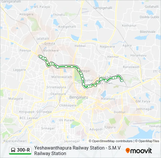 300-R Bus Line Map