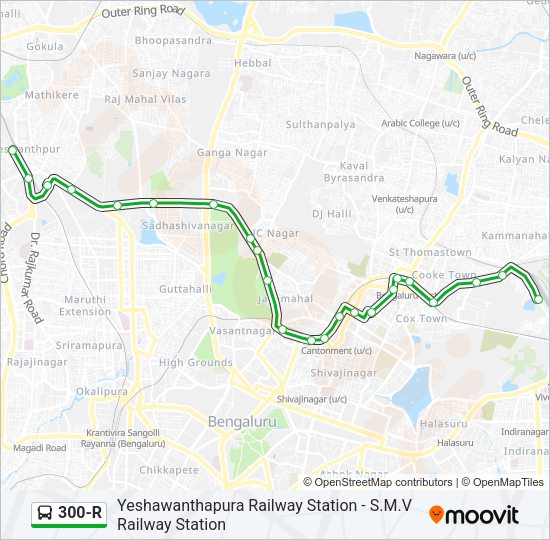 300-R Bus Line Map