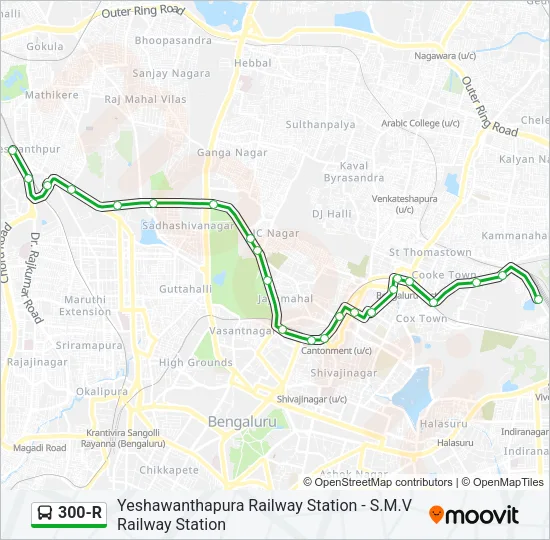 300-R Bus Line Map