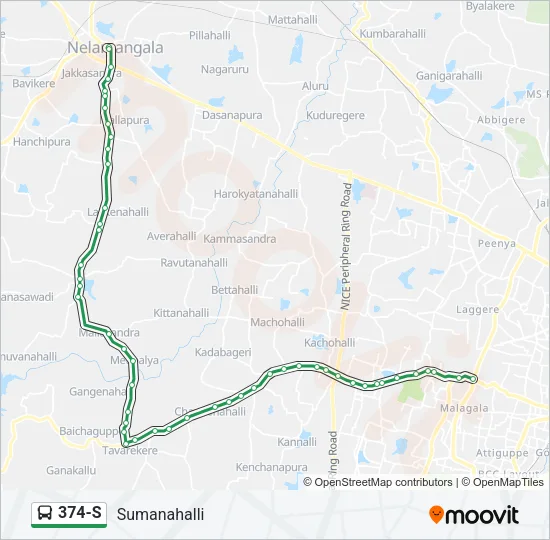 374-S Bus Line Map