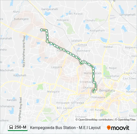 250-M Bus Line Map
