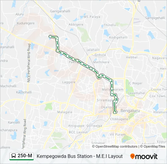 250-M Bus Line Map