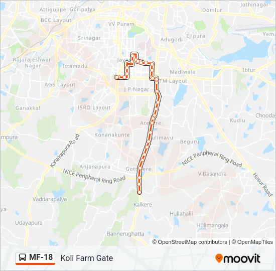 MF-18 Bus Line Map