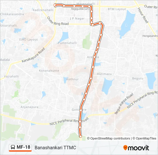 MF-18 Bus Line Map