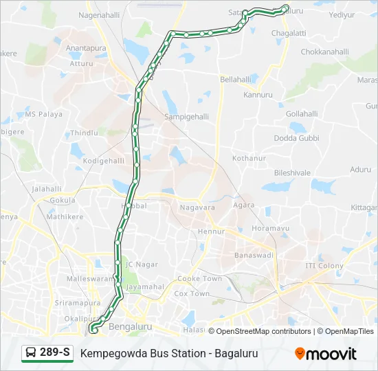 289-S Bus Line Map
