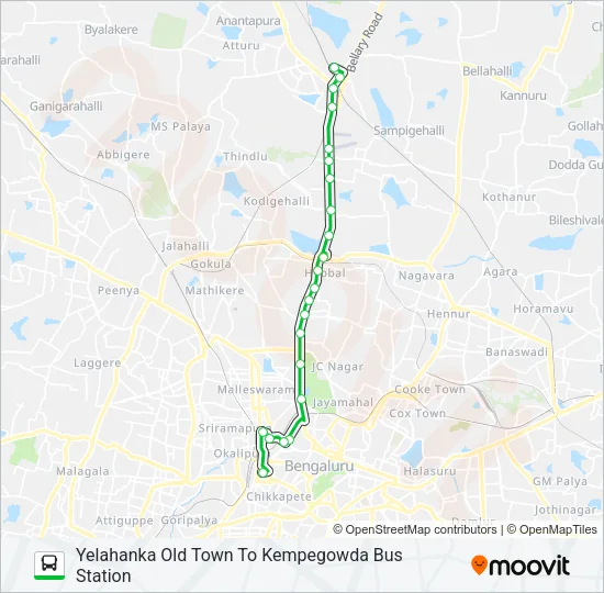 YHKOT-KBS Bus Line Map