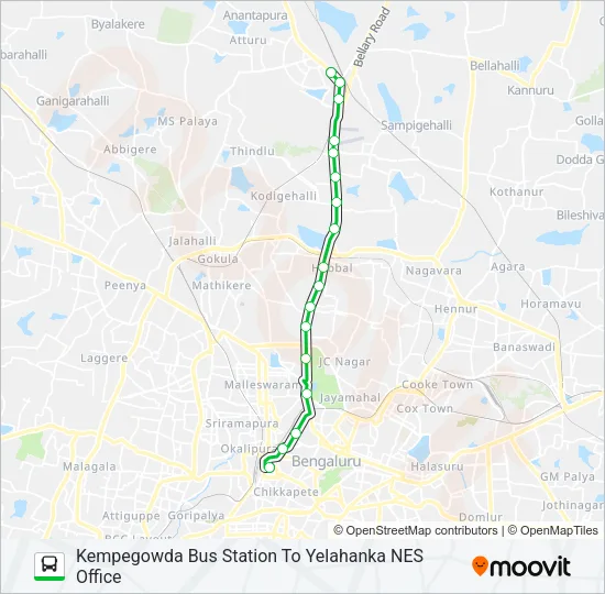 KBS-YHKNES Bus Line Map
