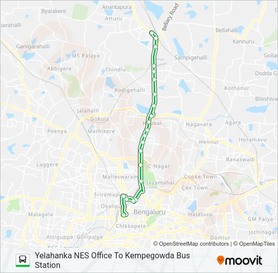 YHKNES-KBS Bus Line Map
