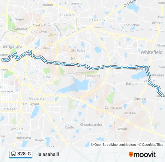 328-G Bus Line Map