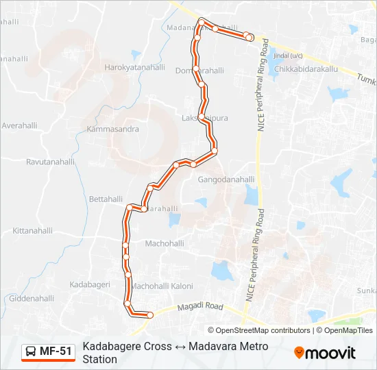 MF-51 Bus Line Map
