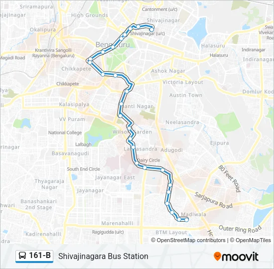 161-B Bus Line Map