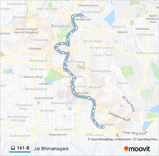 161-B Bus Line Map