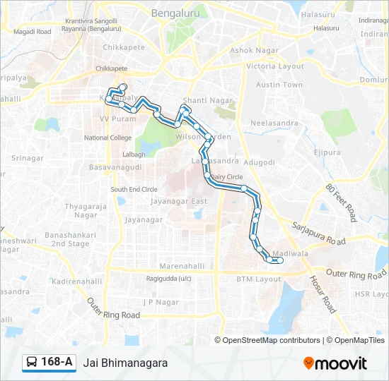 168-A Bus Line Map