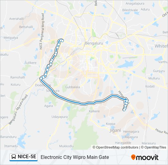 NICE-5E Bus Line Map