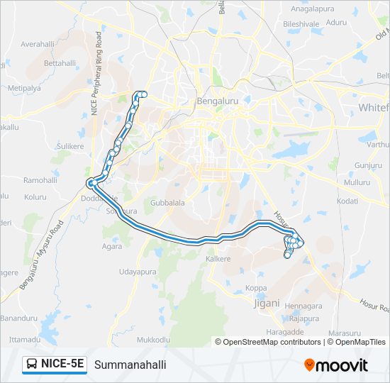 NICE-5E Bus Line Map