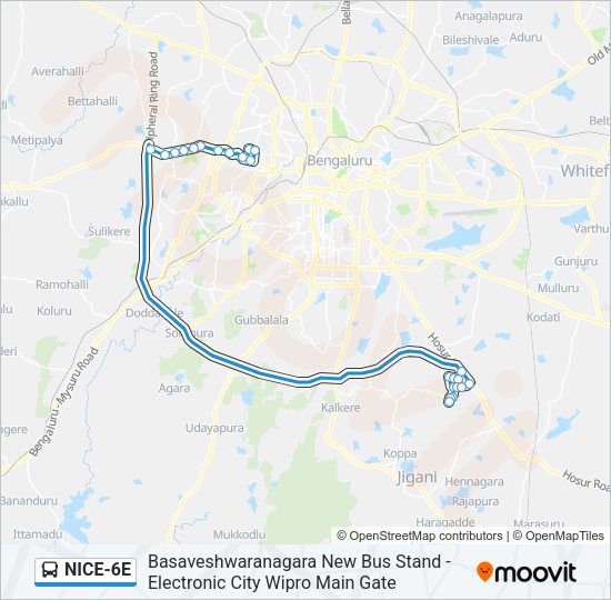 NICE-6E Bus Line Map