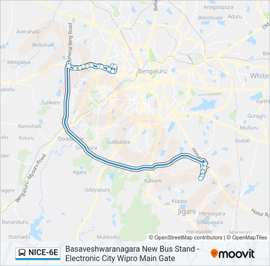 NICE-6E Bus Line Map